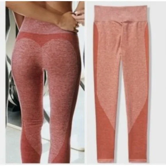 Victoria's Secret PINK Seamless Workout Athletic Leggings Orange L - Picture 1 of 8